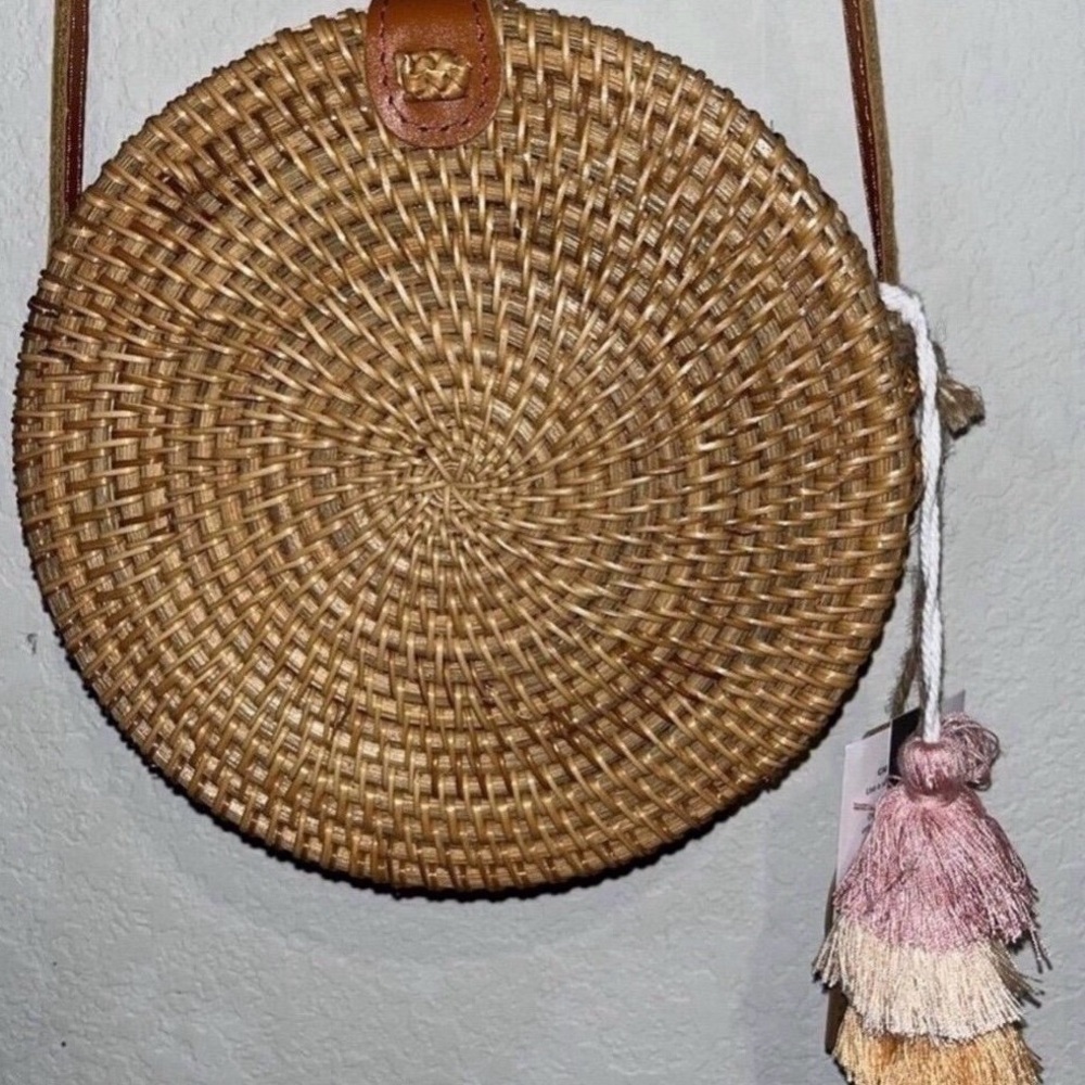 Anthropology Braided Round Crossbody Purse.